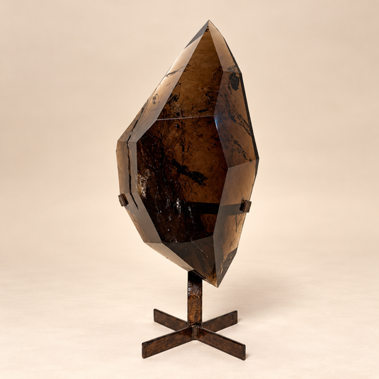 Double Point Smoky Quartz On Stand 13 lbs