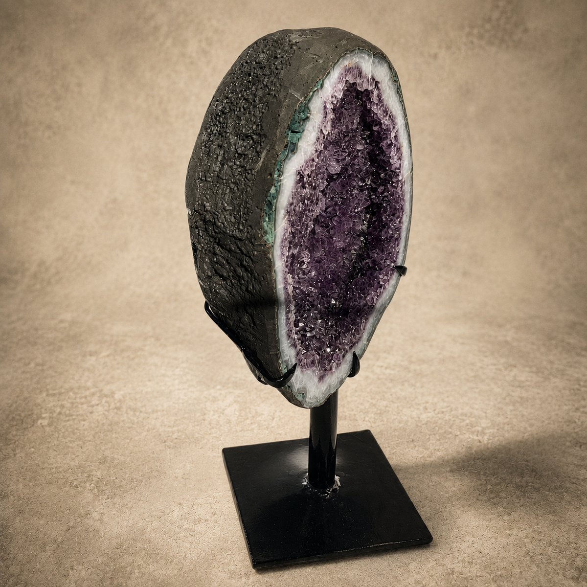 Amethyst Crystal 'Halo Passage' Portal on Spinning Stand