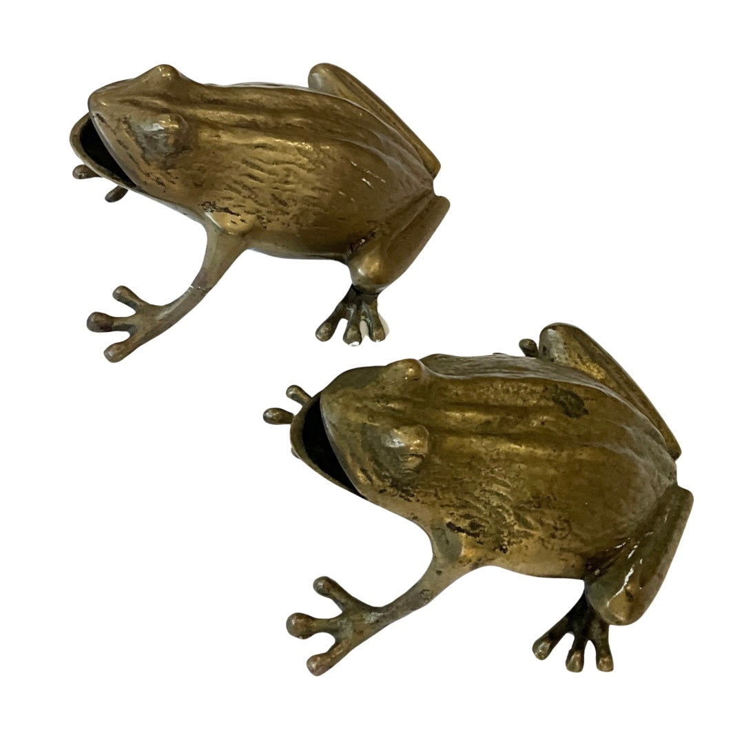 Pair of Brass Frogs