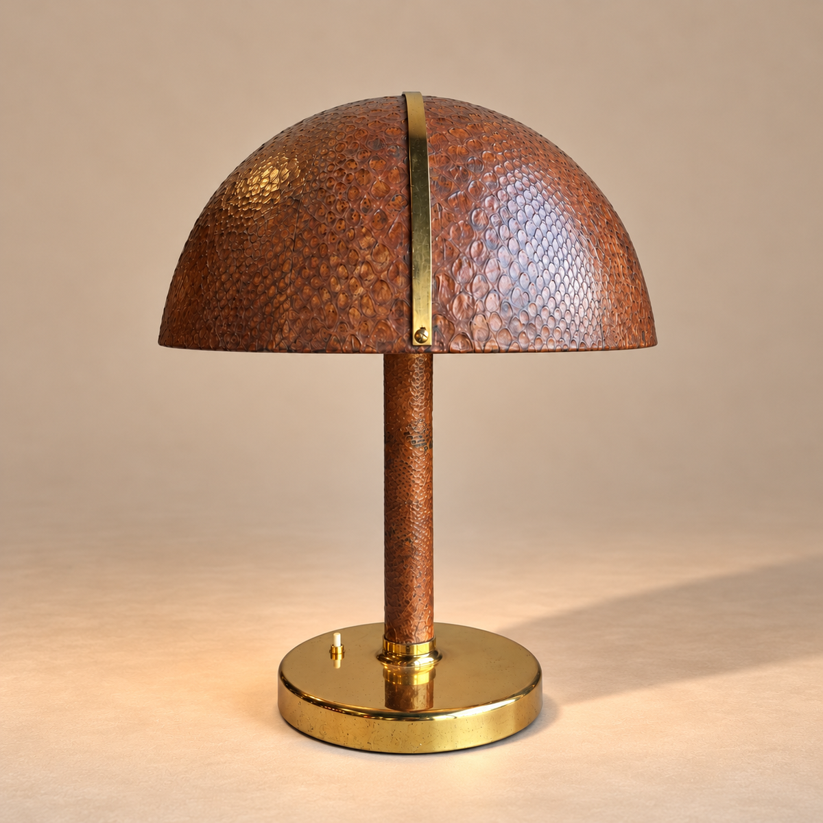 Snake Skin & Brass Accent Table Lamp