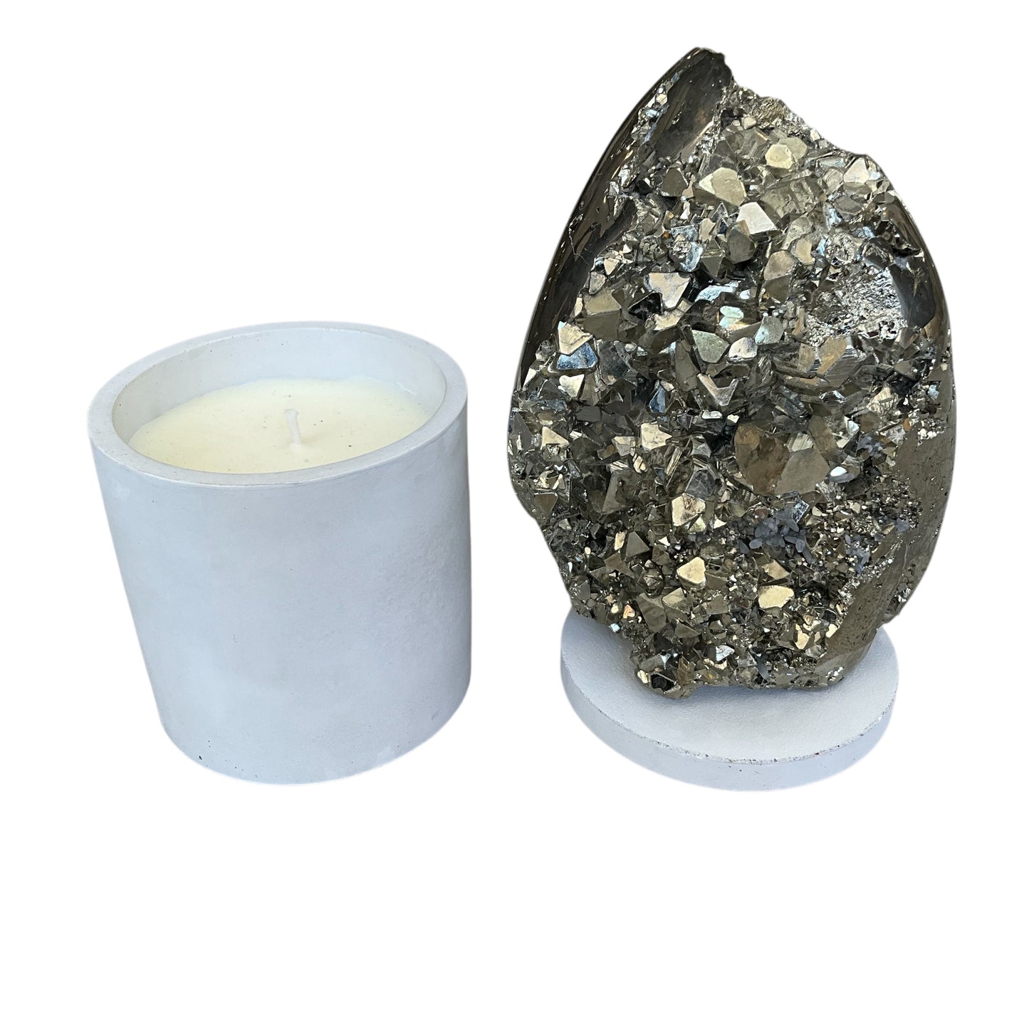 Large Abstract Pyrite Lid Gardenia Candle #3