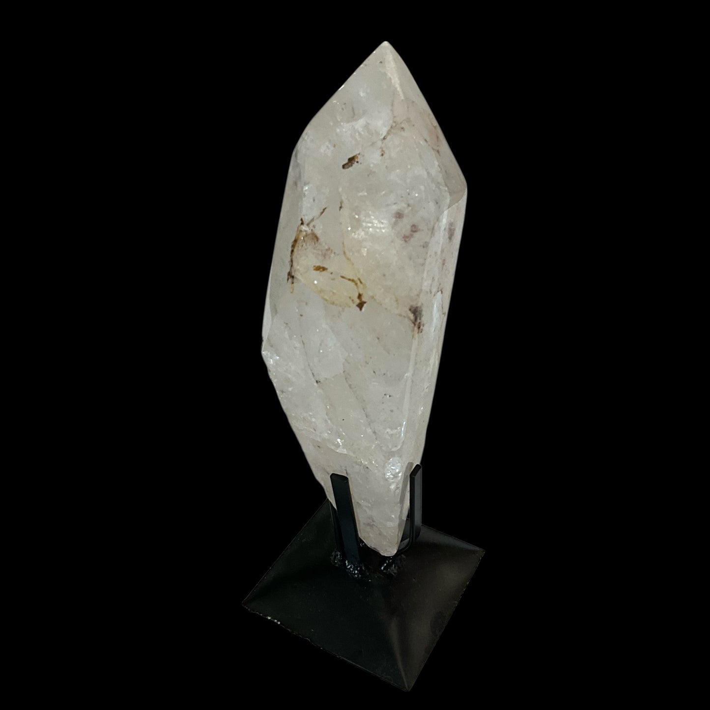 Quartz Crystal Abstract Generator on Stand with Inclusions