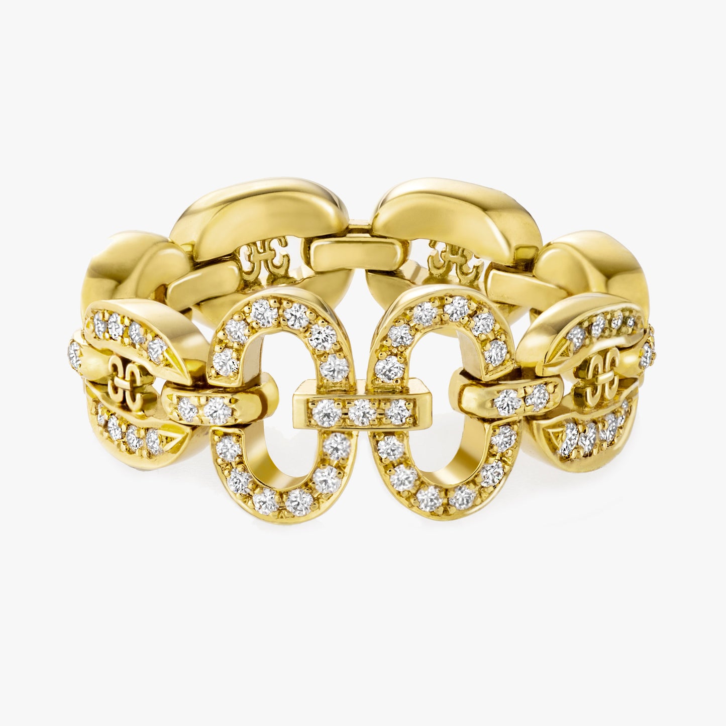 Links Iconic Yellow Gold Chain ring
