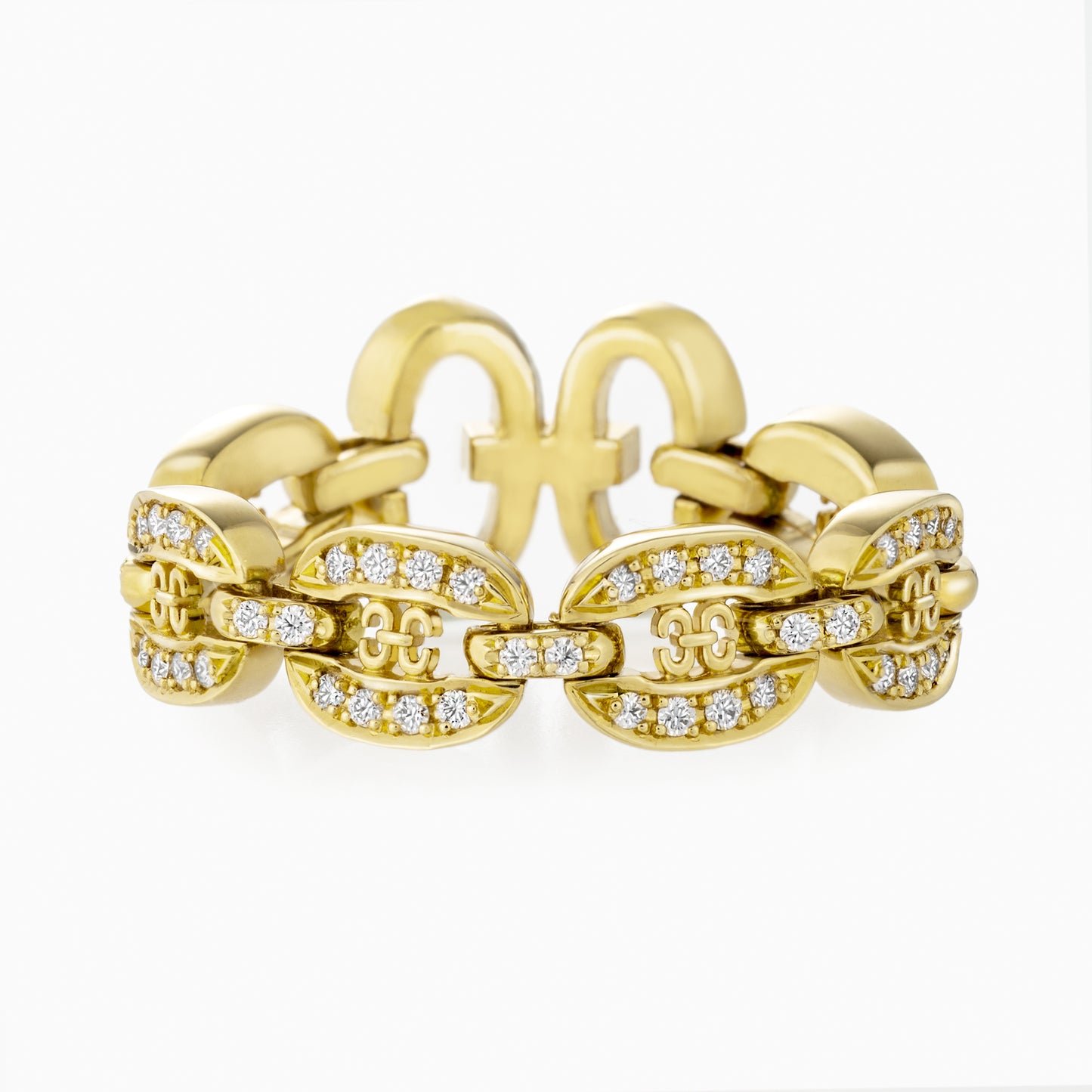 Links Iconic Yellow Gold Chain ring