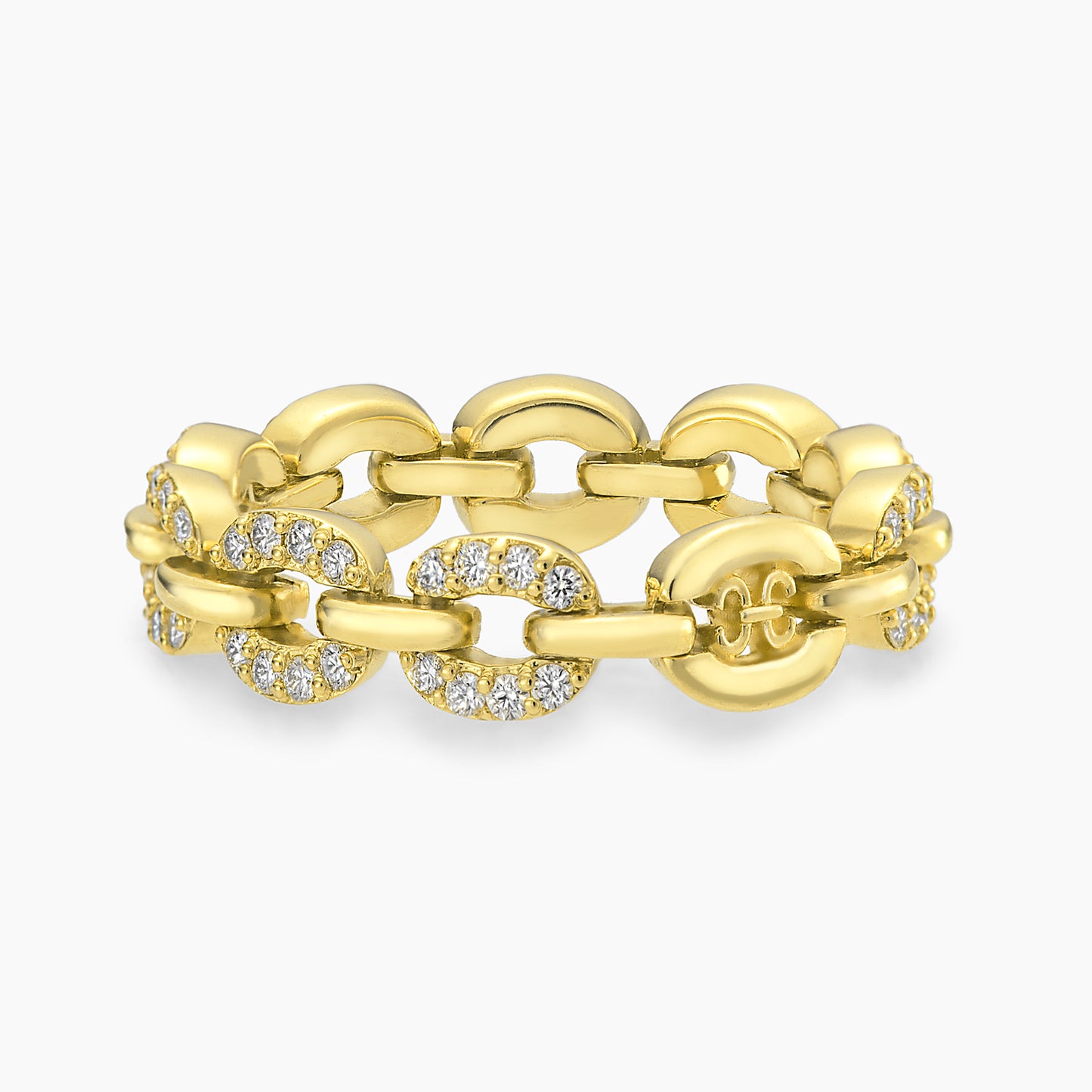 Links Tiny Chain Yellow Gold Ring