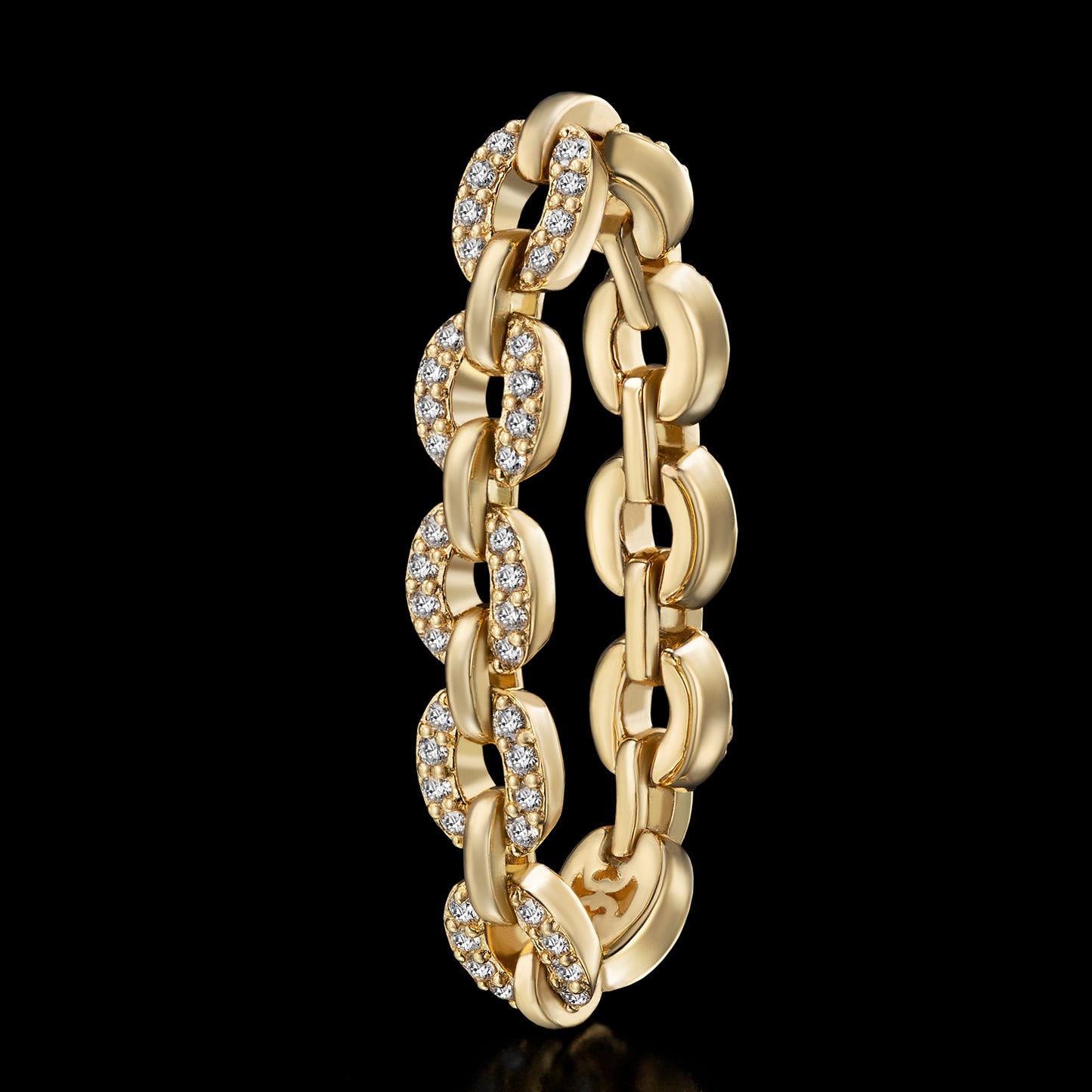 Links Tiny Chain Yellow Gold Ring