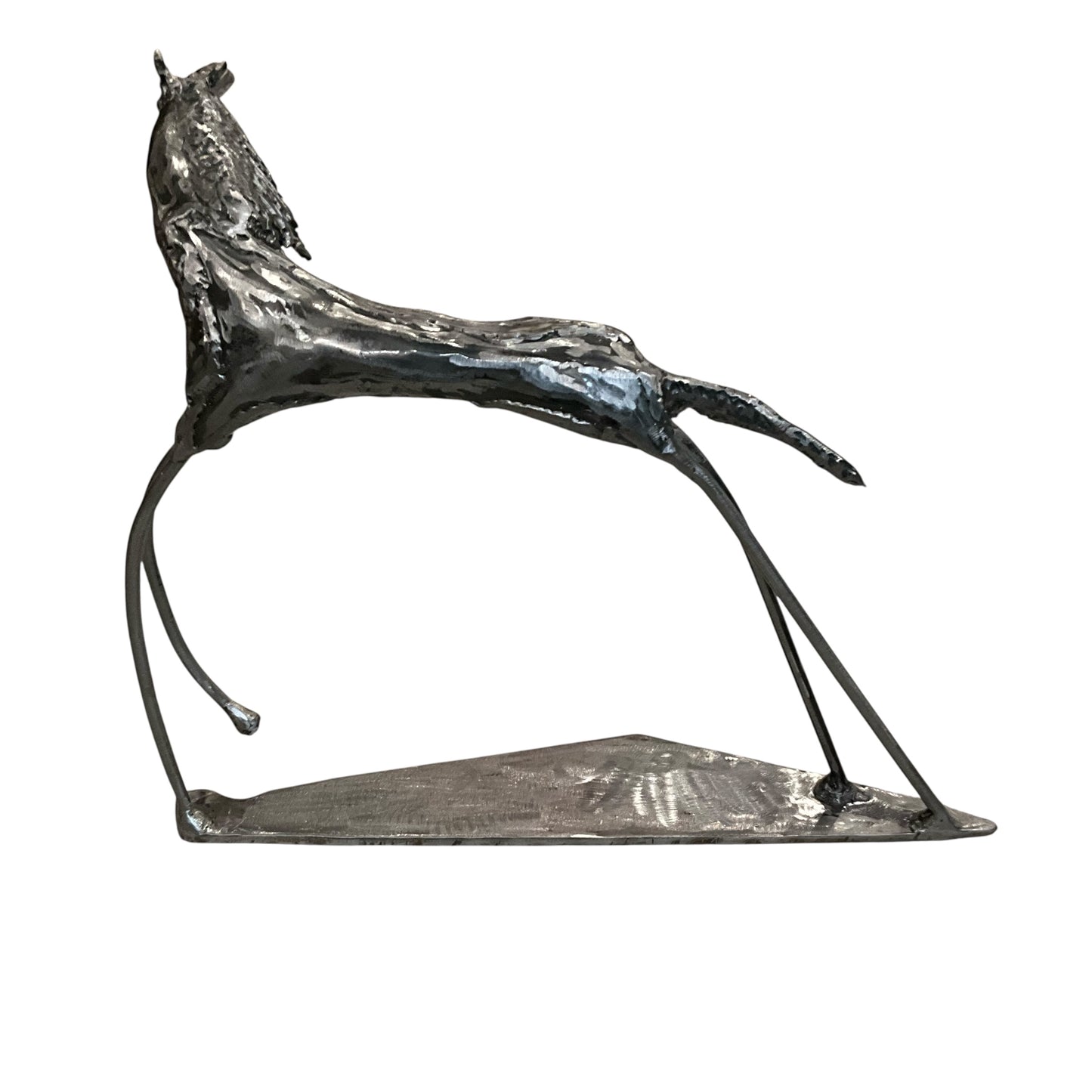 Vintage Surrealist Abstract Metal Horse Sculpture