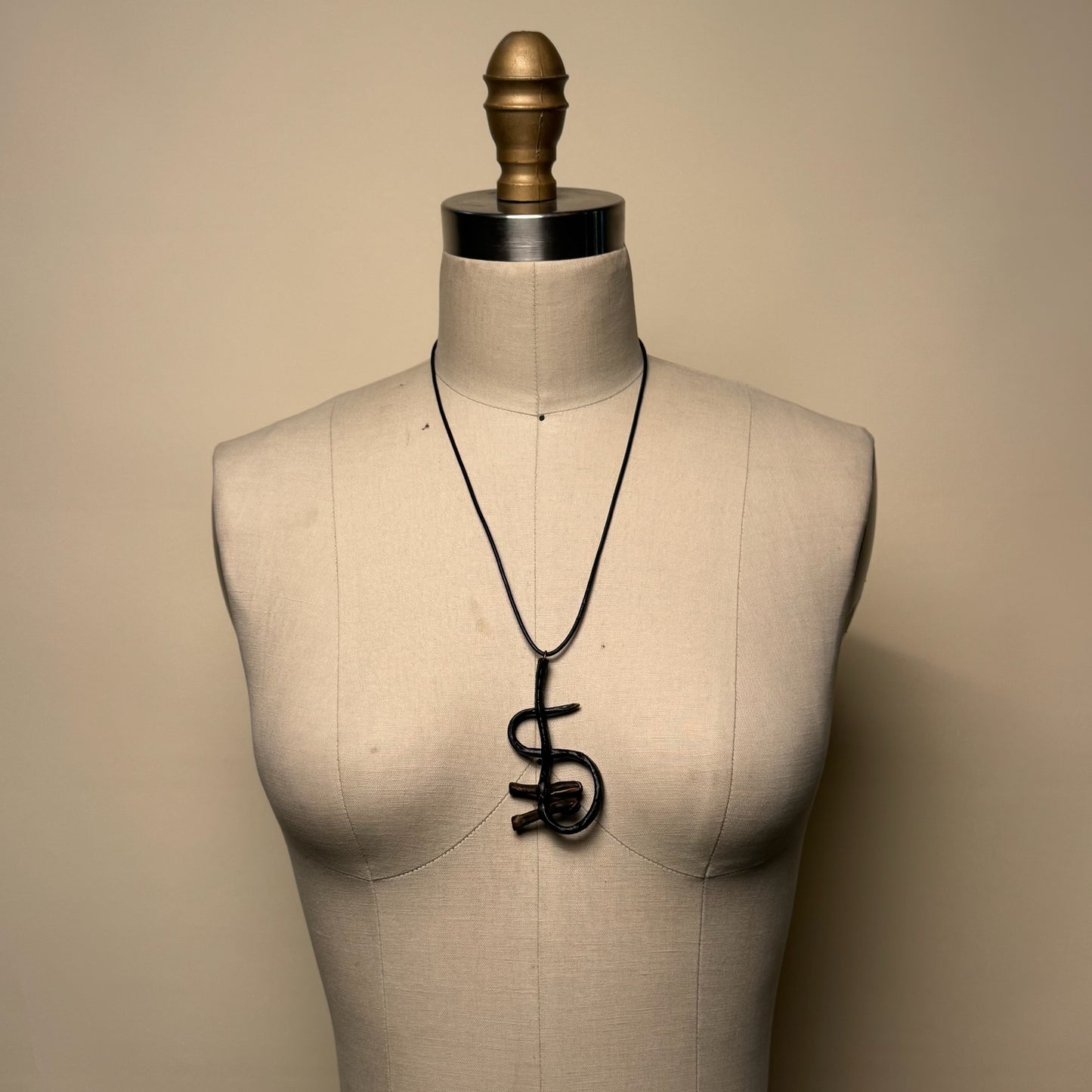 Hand Made Kelp Charm on Leather Necklace