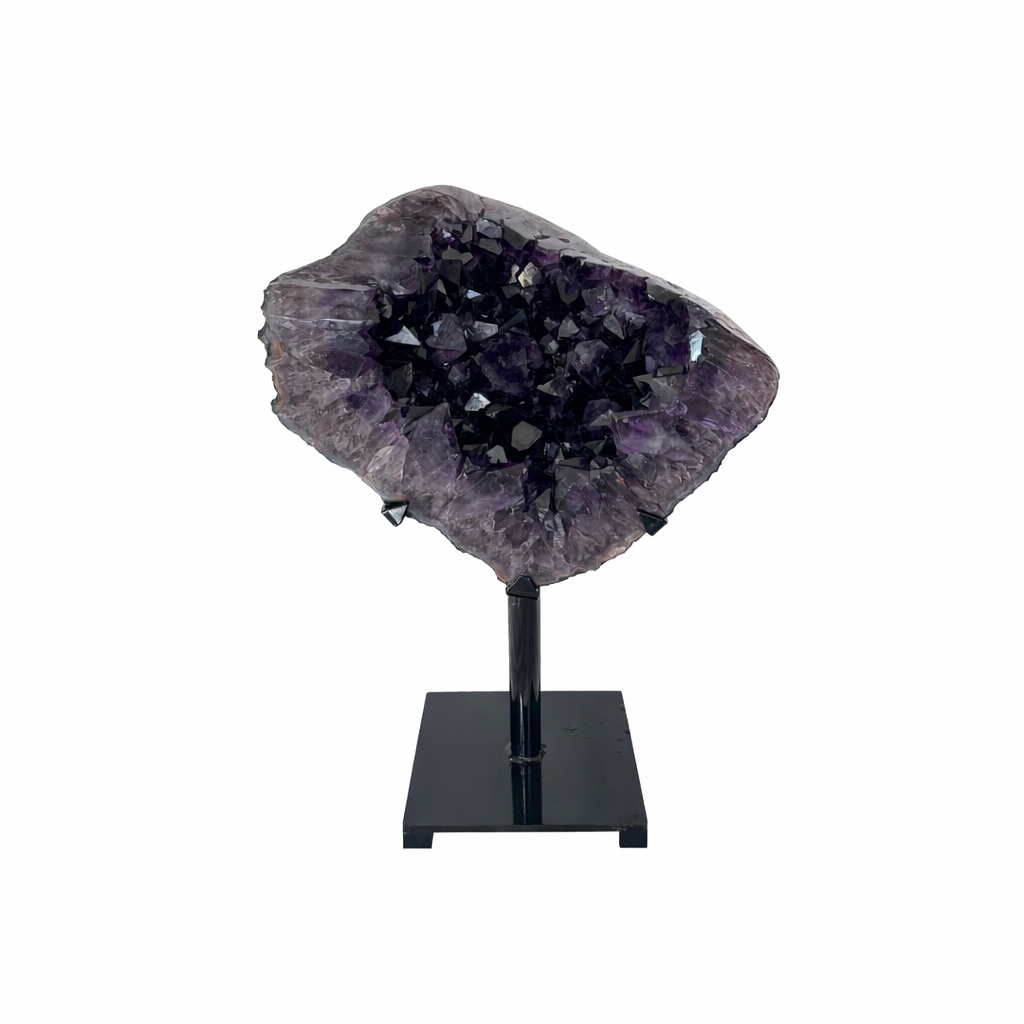 Abstract Deep Purple Amethyst Crystal on Stand