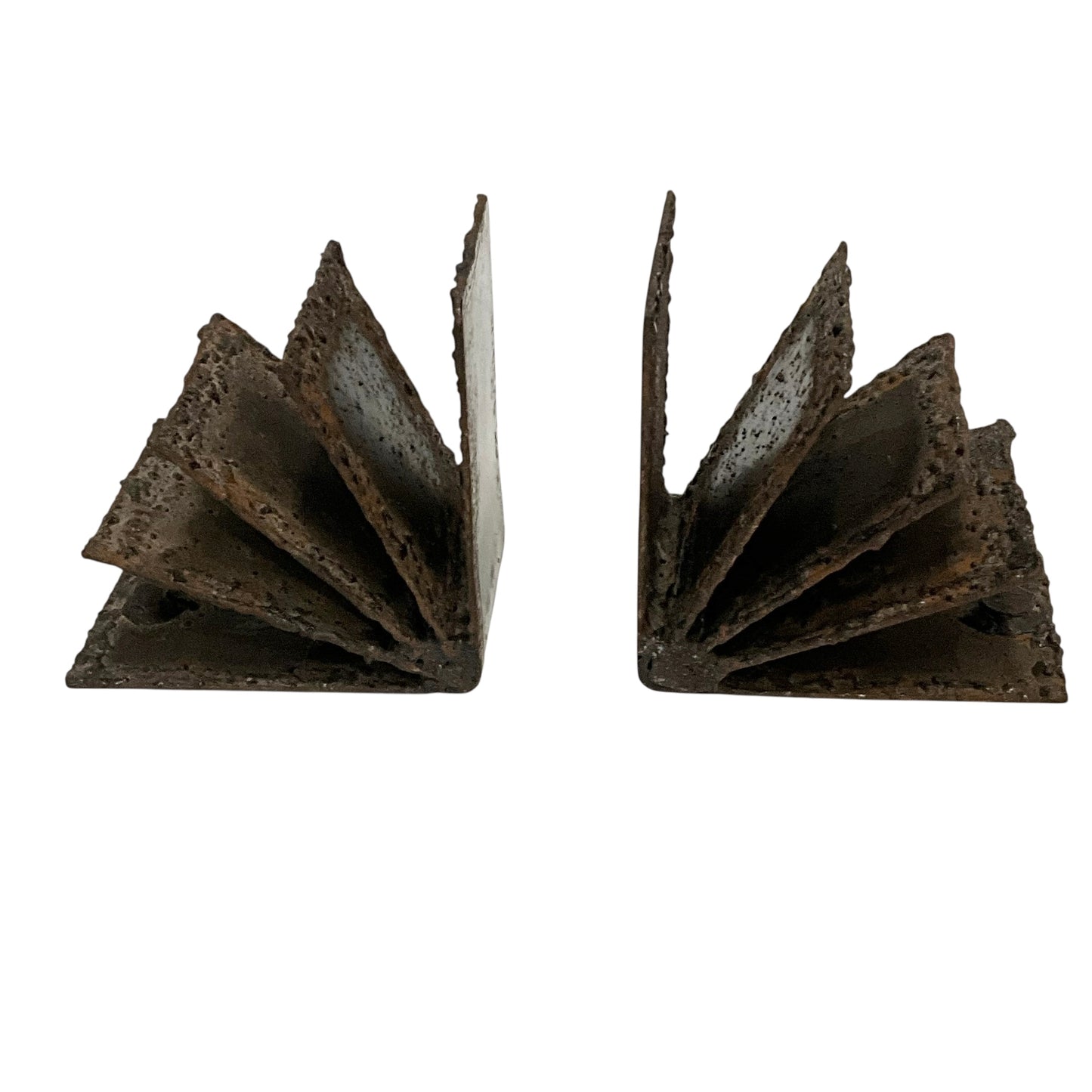 Vintage Brutalist Metal Book Ends
