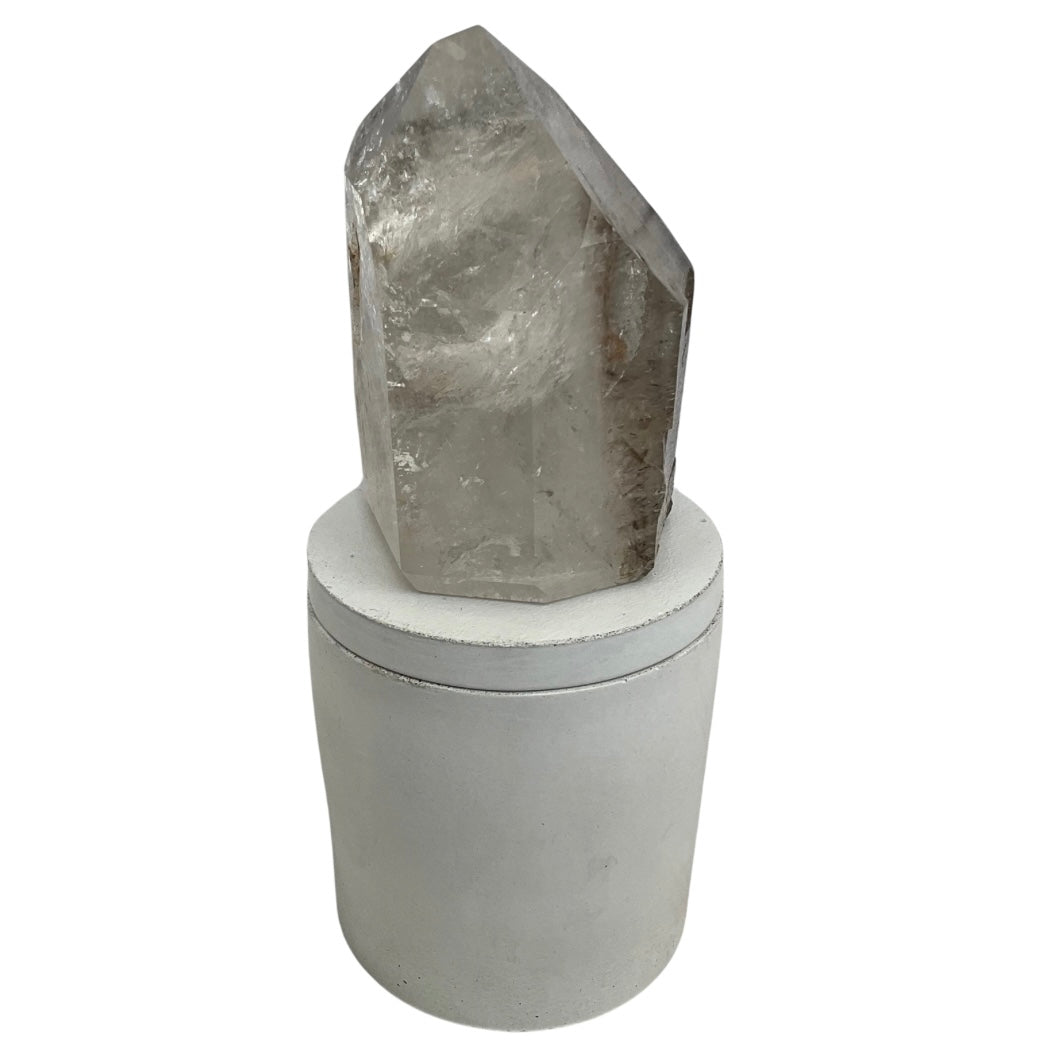 Quartz Crystal Point Lid Gardenia Candle