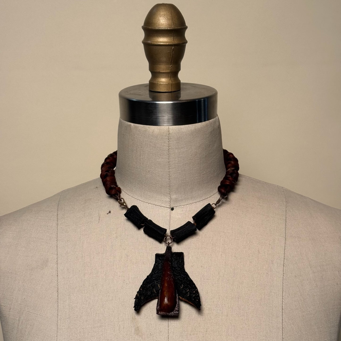 Braided Kelp Necklace With Kelp Charm