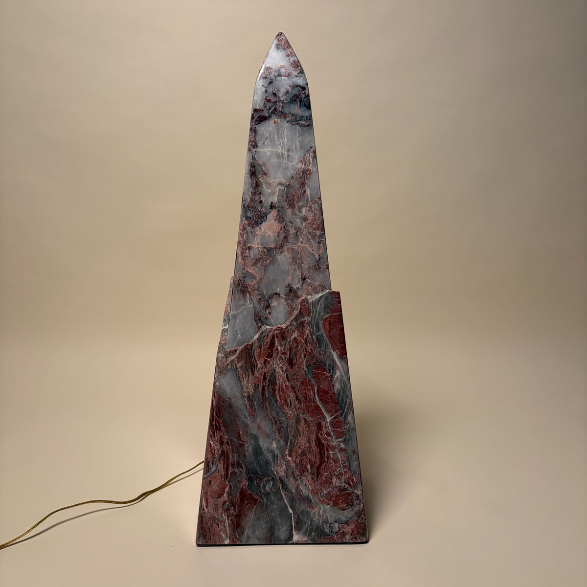 Pair Of Oblisque Stone Lamps