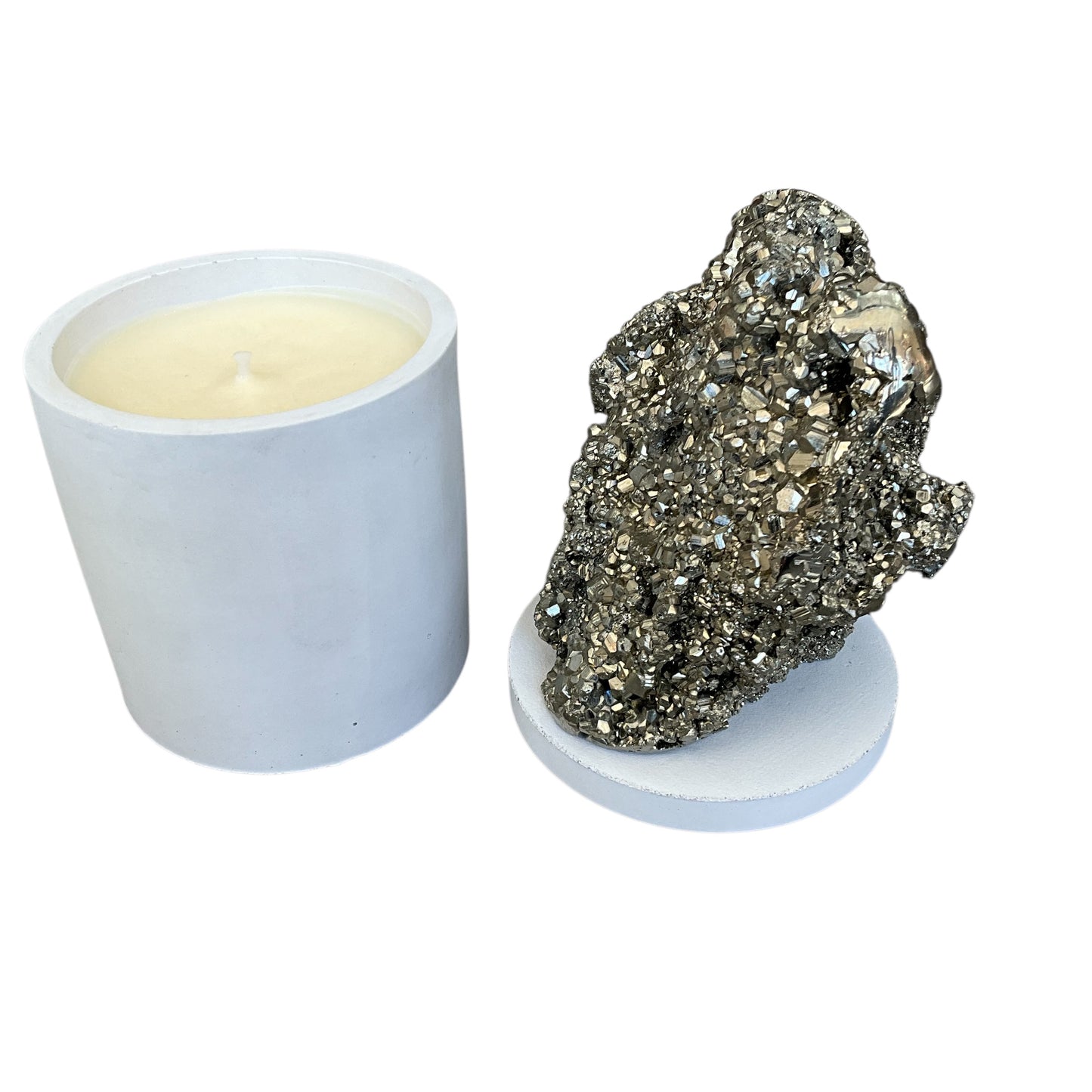 Abstract Pyrite Lid Gardenia Candle #1