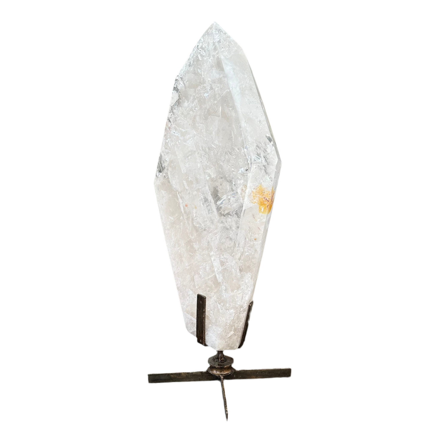 Large Quartz Crystal on Spinning Stand