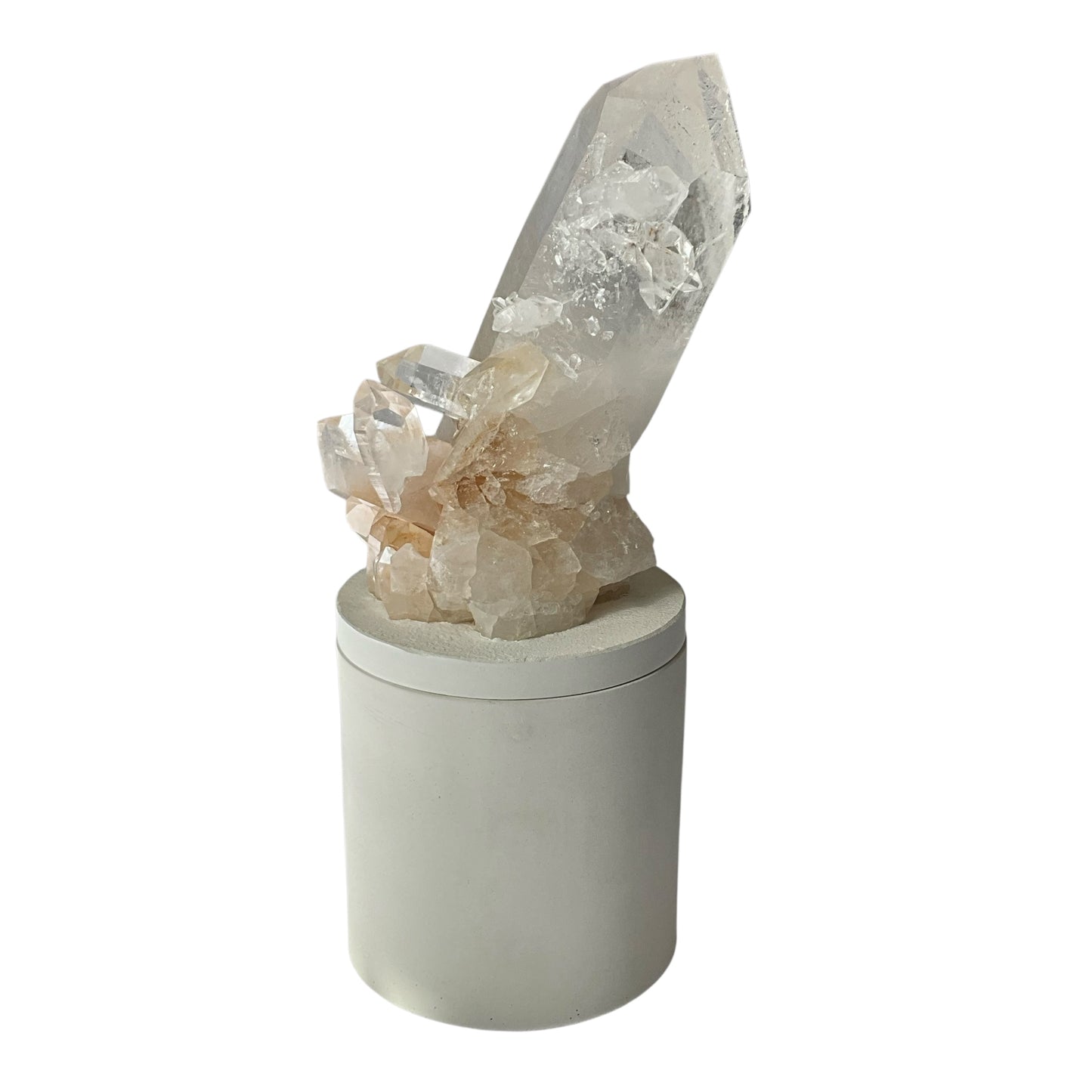 Quartz Crystal Generator w/Small Growths Gardenia Candle