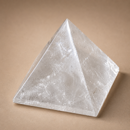 Quartz Crystal Pyramid with Base Accent