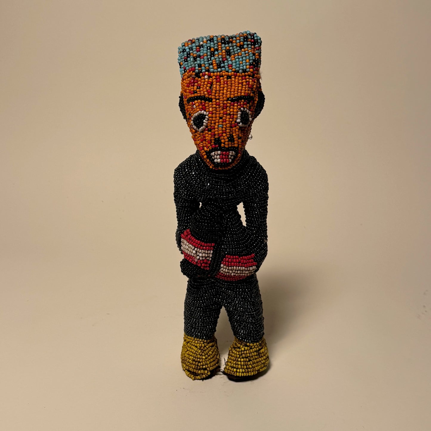 Beaded Tribal Art Bamileke Statue from Cameroon #4