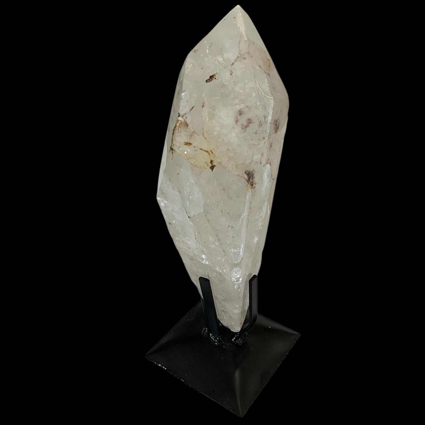 Quartz Crystal Abstract Generator on Stand with Inclusions