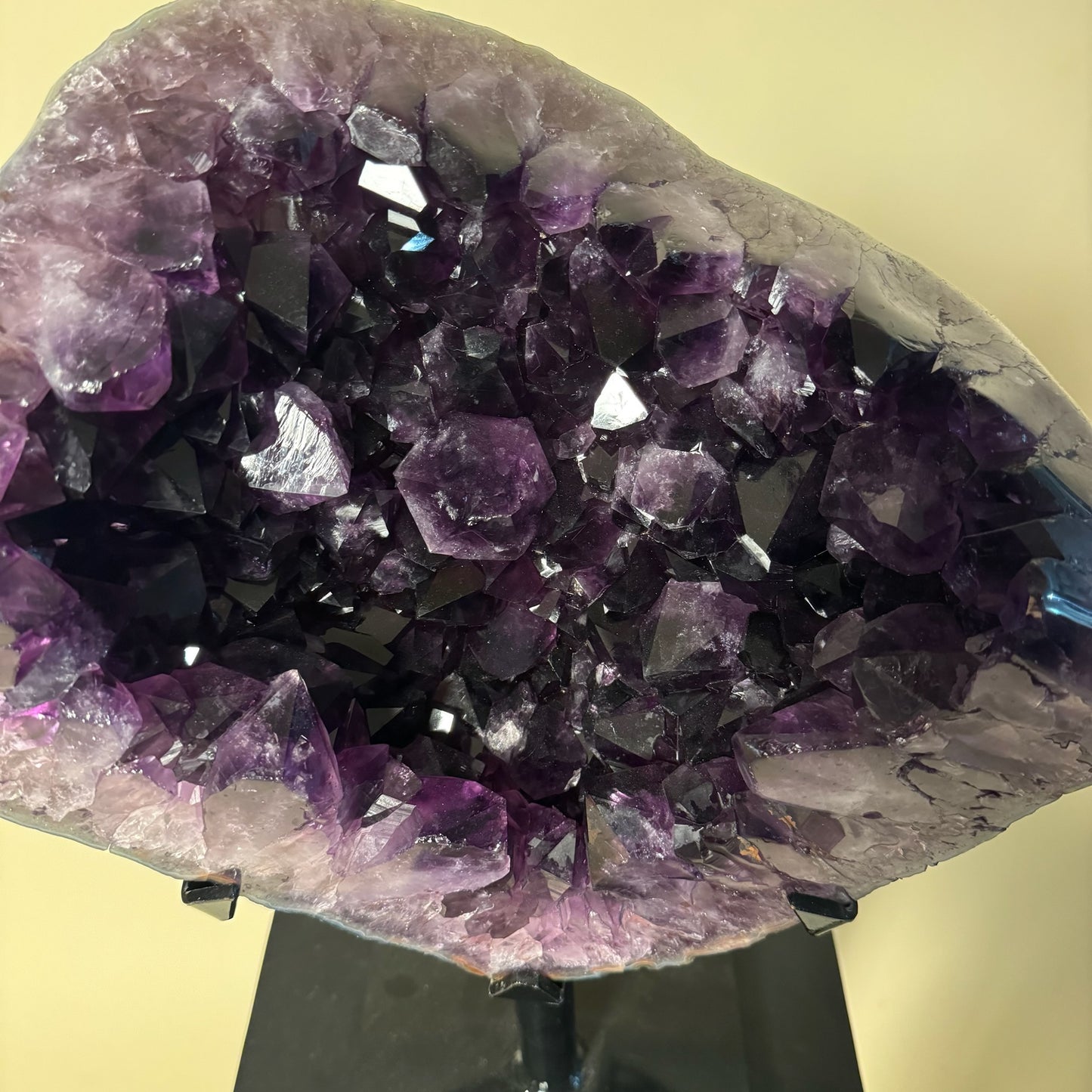 Abstract Deep Purple Amethyst Crystal on Stand
