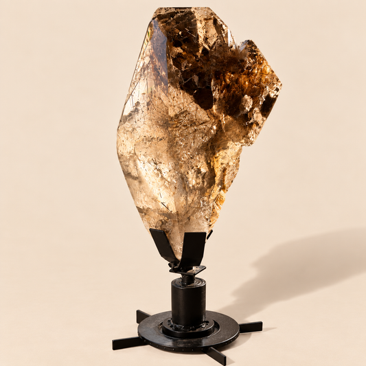 Free Form Rutilated Quartz Crystal On Stand 89 lbs