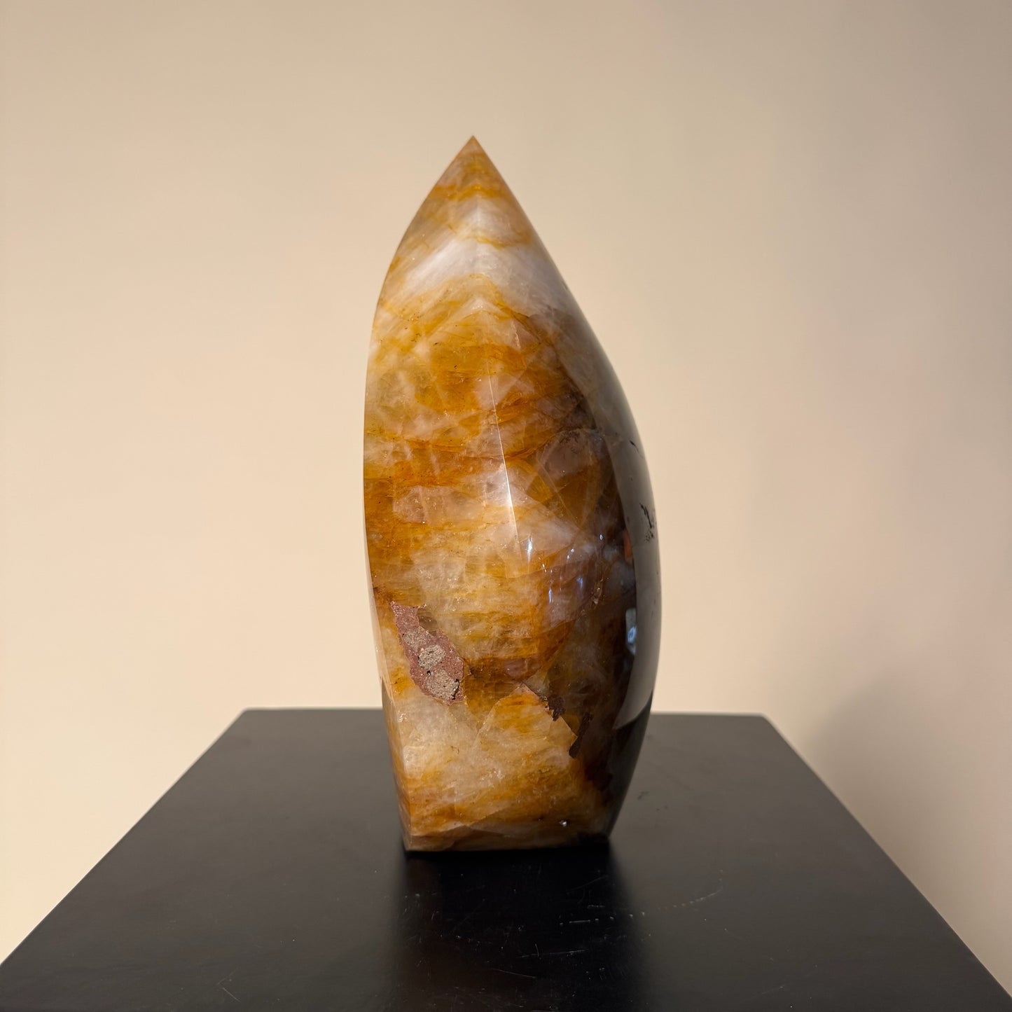 Large Flame Cut Golden Healer Crystal