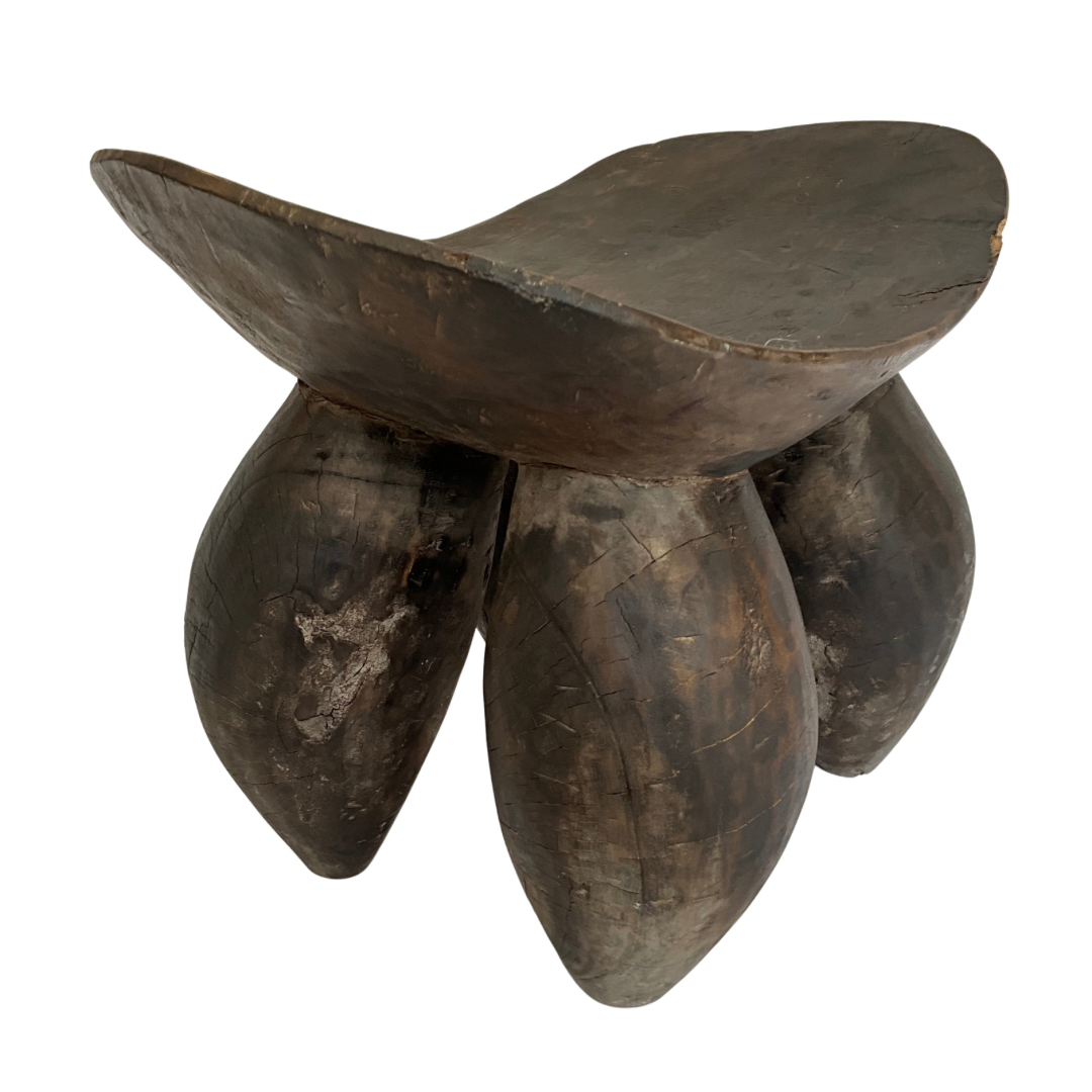 Medium Carved Wood Stool from Mali