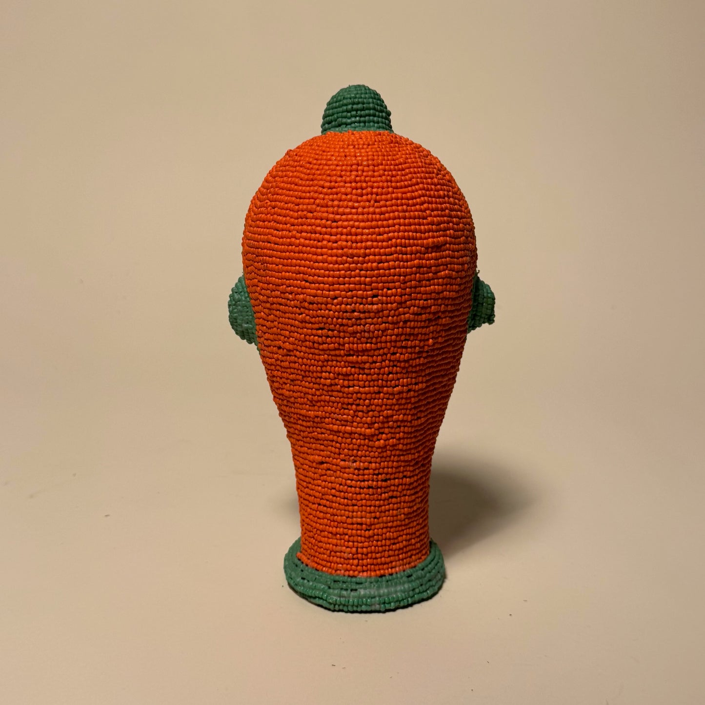 Ife Tribe Hand Beaded Vintage Head Sculptures Blue Orange & Green