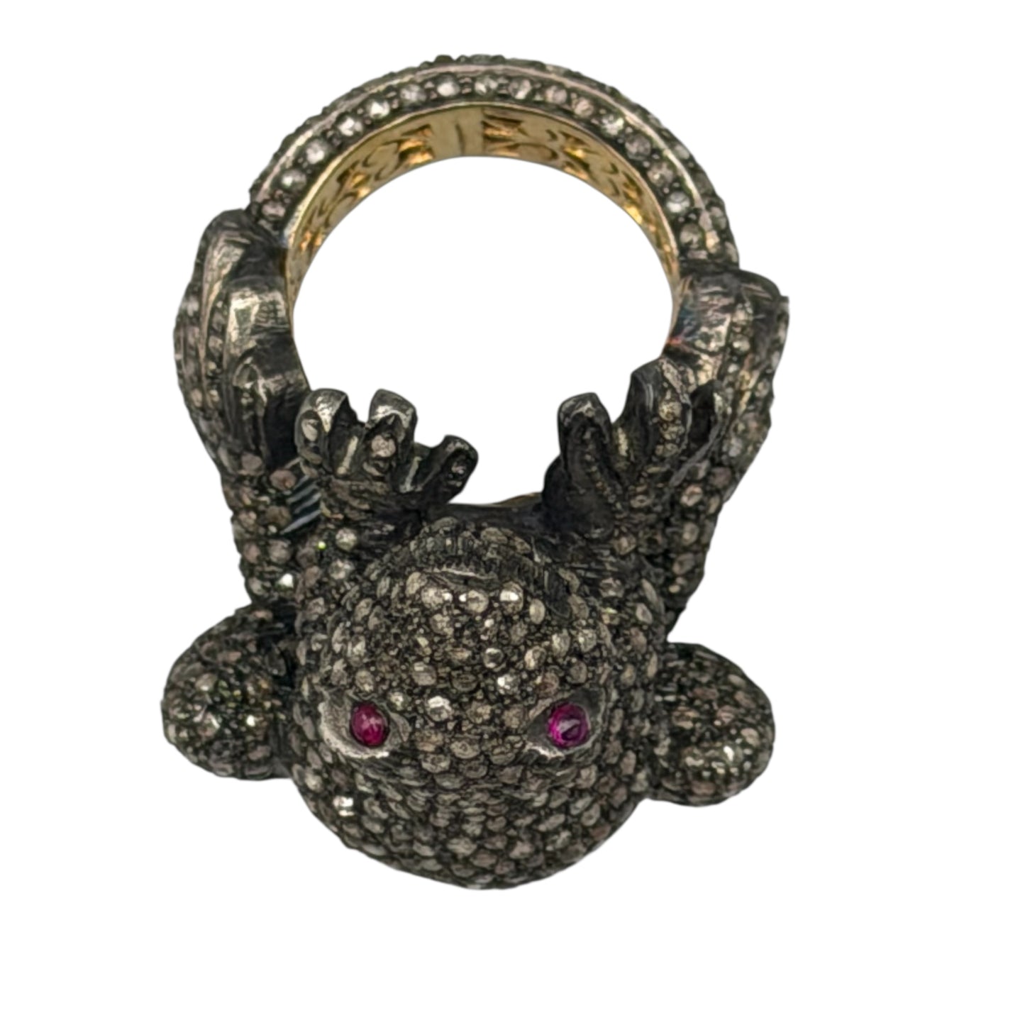 Diamond & Ruby Frog Motif Ring