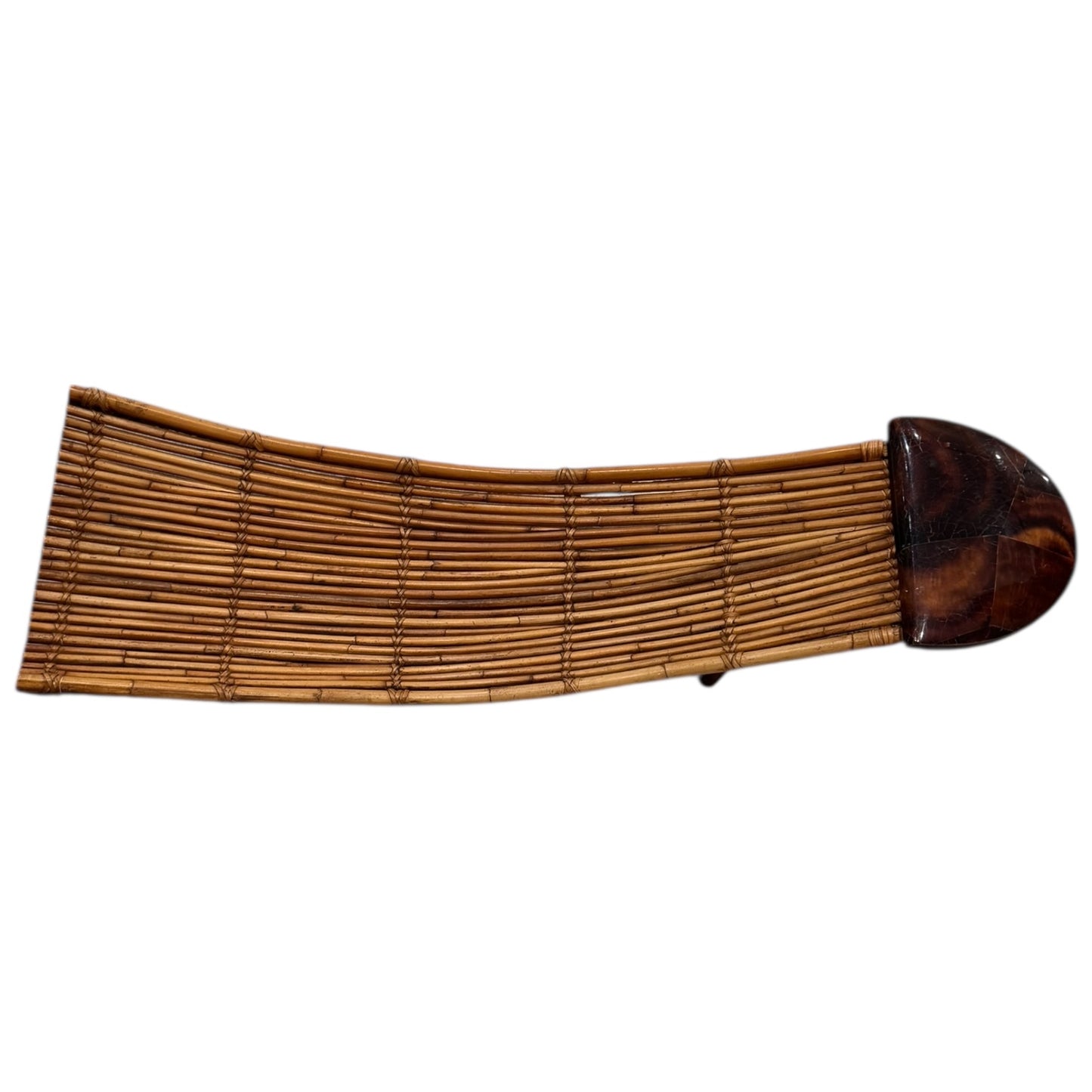 Vintage Coconut Shell Wicker Bowl