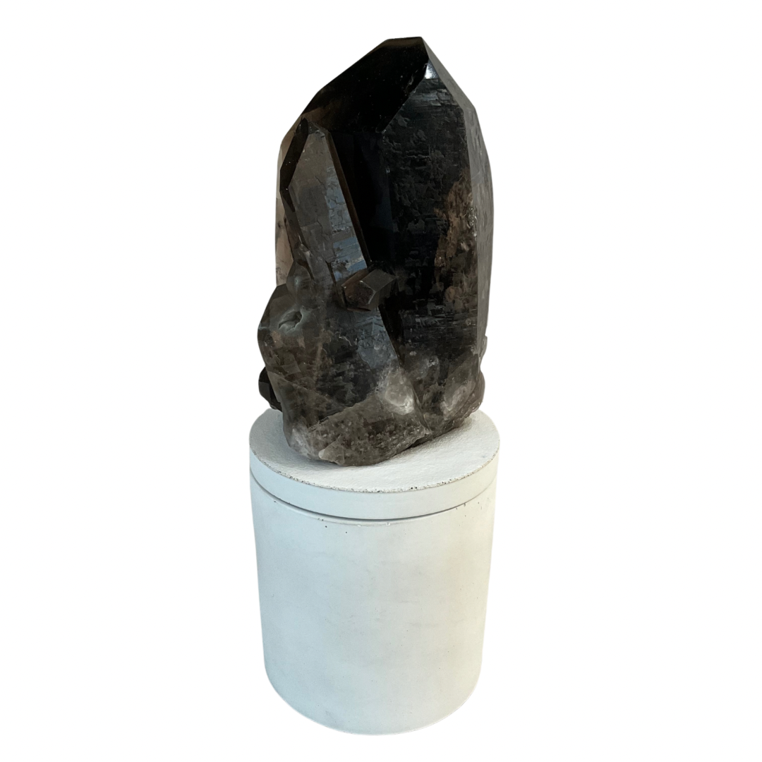 Large Smoky Quartz Generator Gardenia Candle