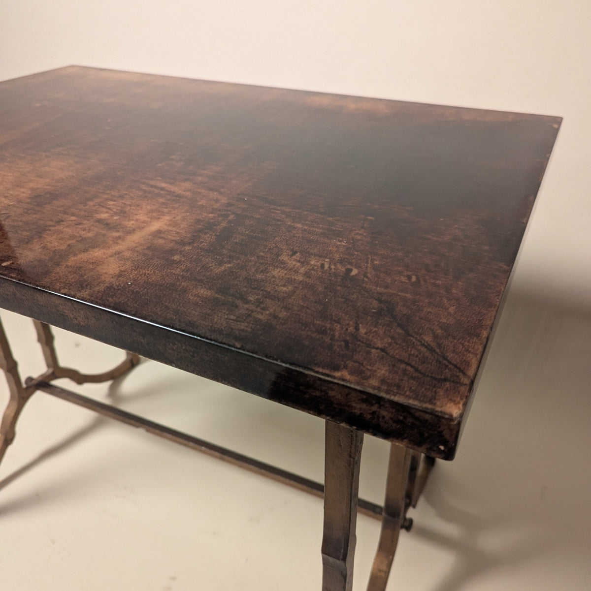 Pair of Aldo Tura Goat Skin Side Tables