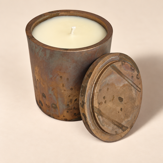 Solid Bronze Gardenia Candle with Lid  #T