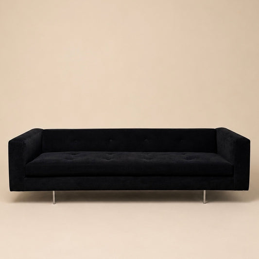 Harvey Probber Tuxedo Sofa with Lucite Base