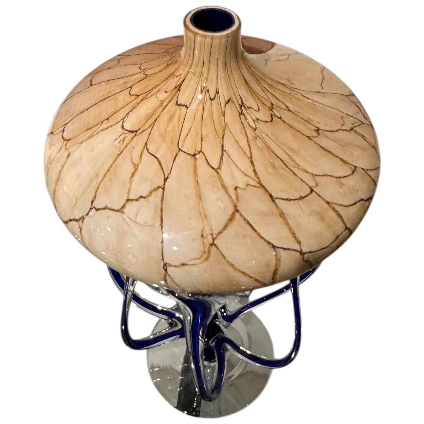 Vintage Glass Blown Abstract Vase