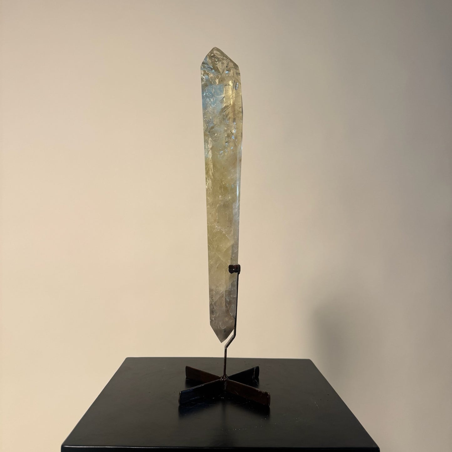 Natural Citrine Crystal Point on Custom Stand