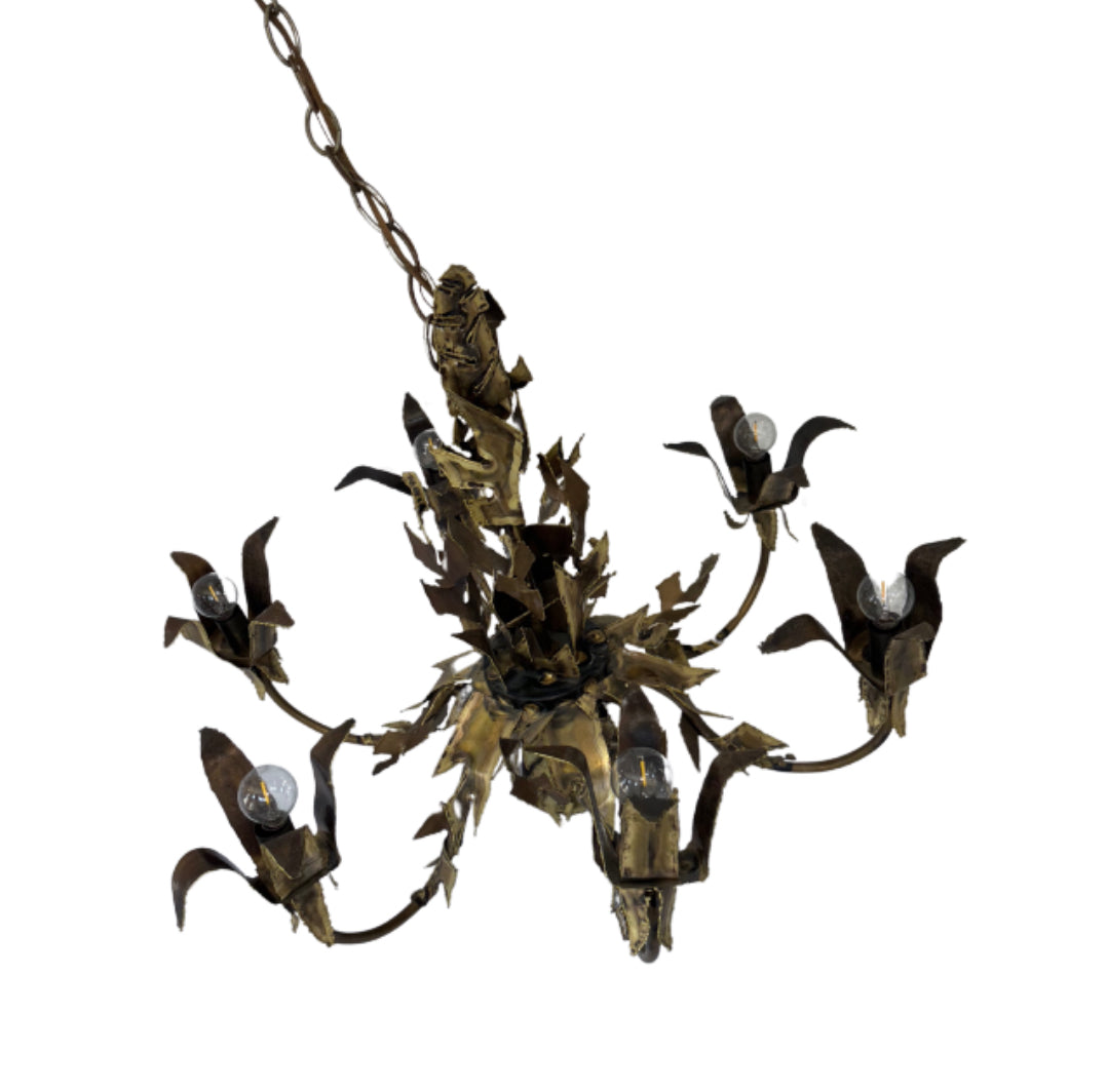 Brutalist Chandelier by Tom Greene for Feldman