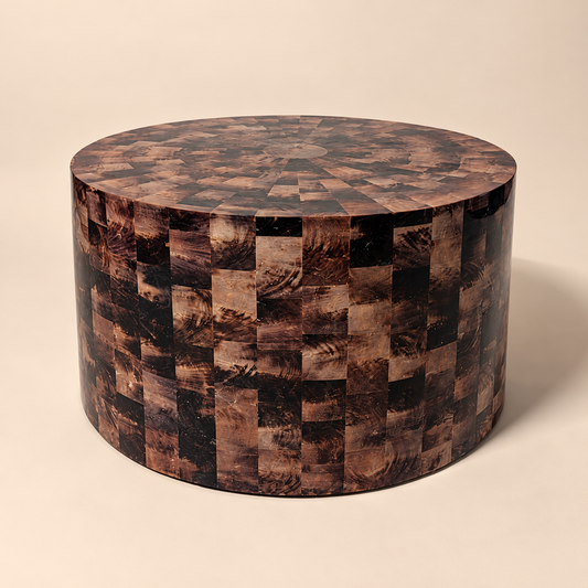 Tessellated Pen Shell Cocktail Table on Casters