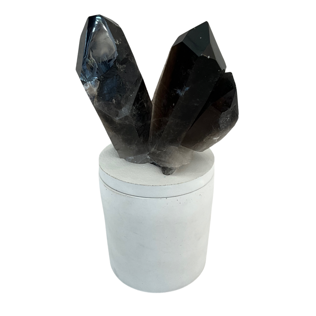 Triple Smoky Quartz Generator Gardenia Candle