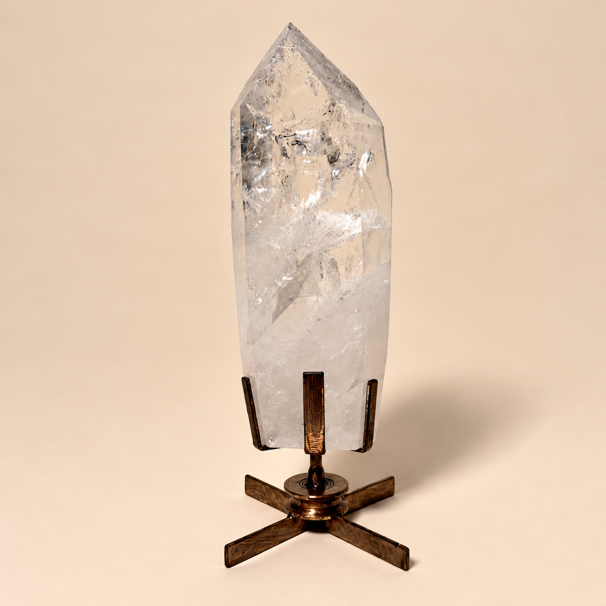Lemurian Quartz Point on Custom Stand 22 lbs