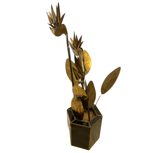 Bird of Paradise Brass Sculpture By Curtis Jere