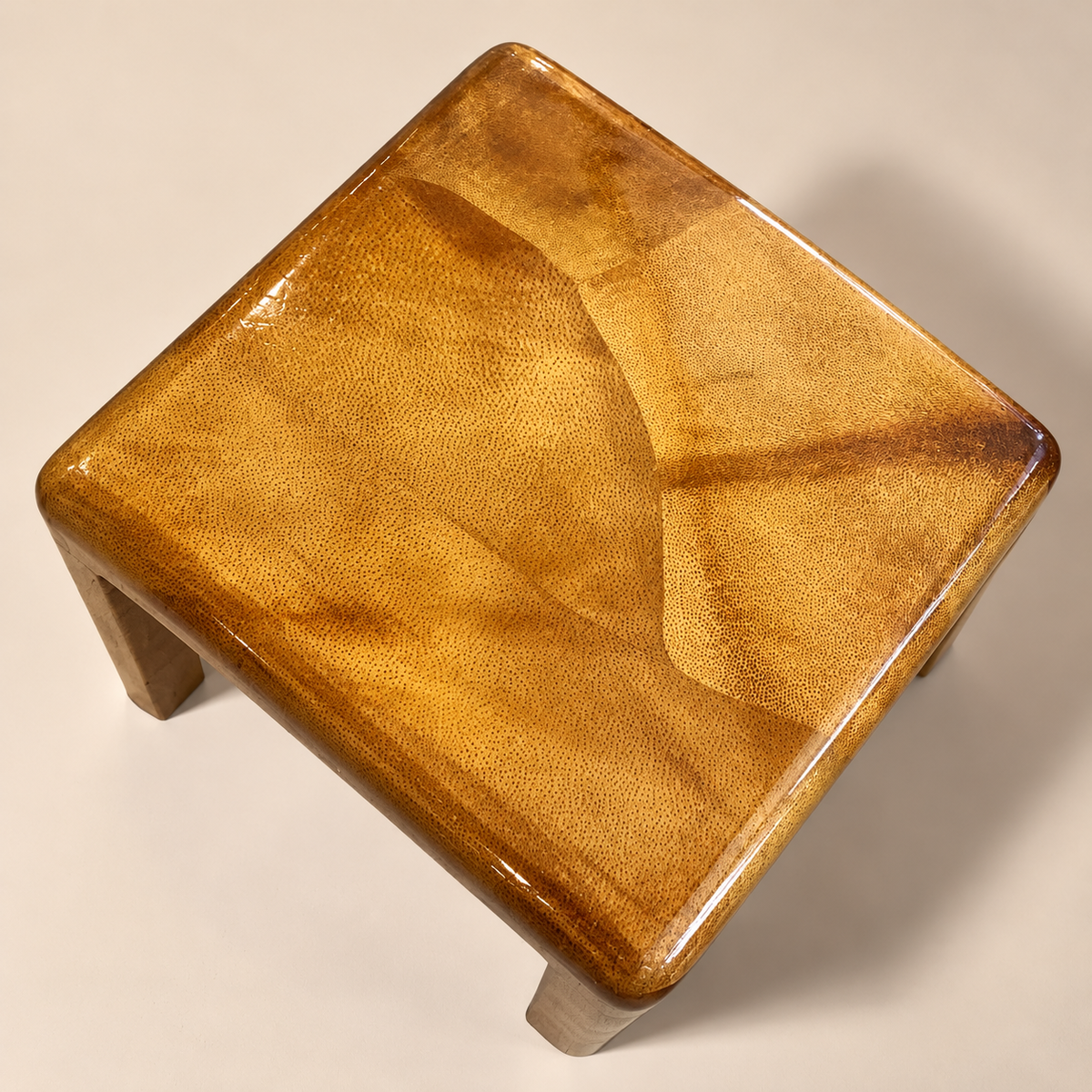 Lacquered Goatskin Accent Table in the Manner of Karl Springer