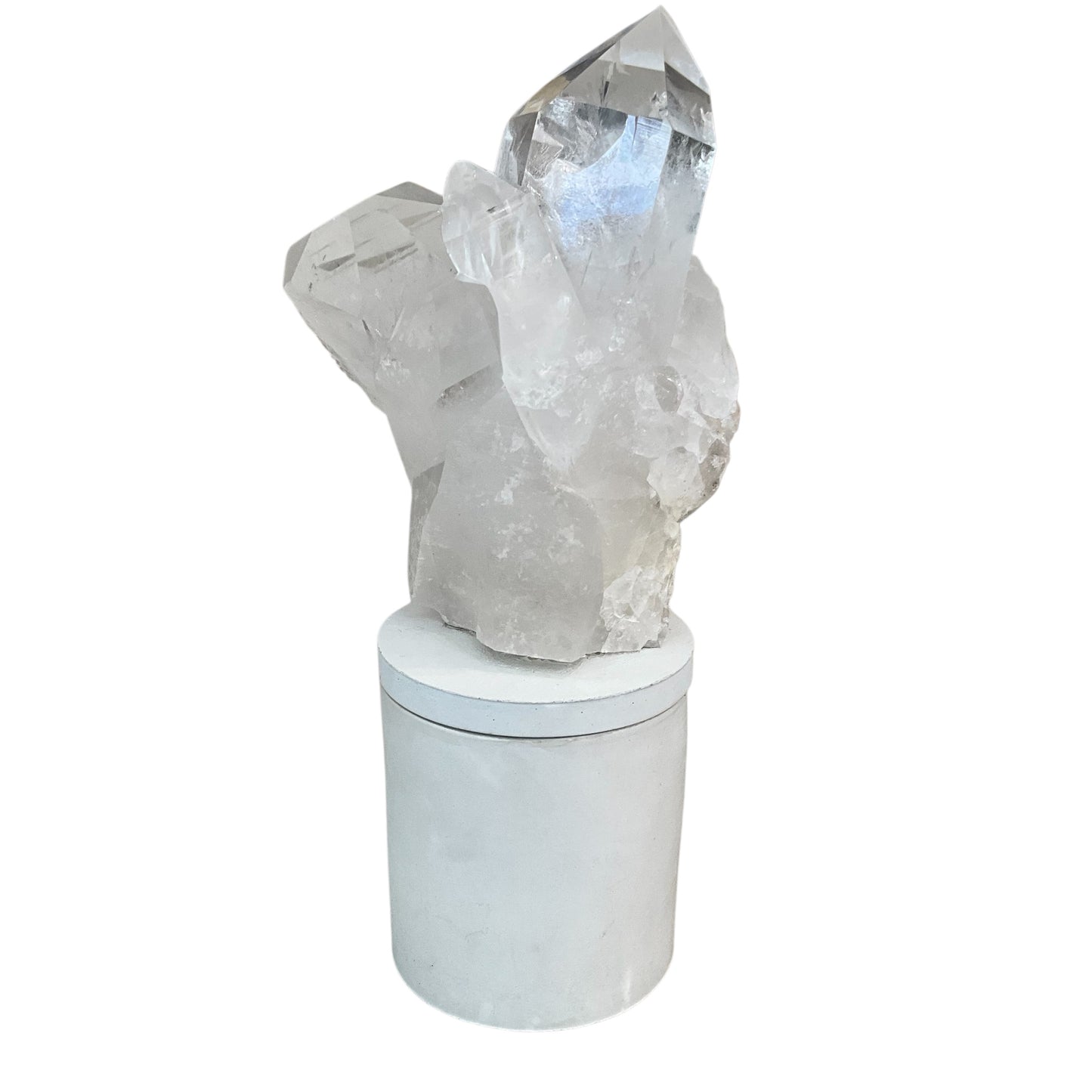 Quartz Crystal Generator Cluster Lid Gardenia Candle