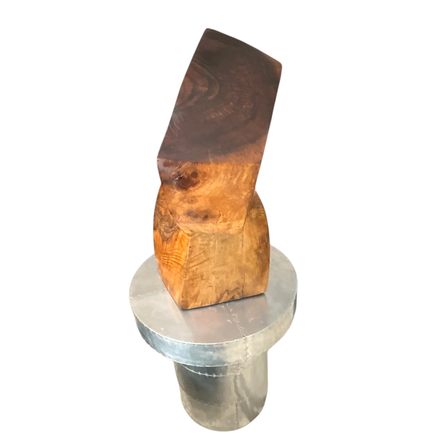 Wood sculpture on Metal table