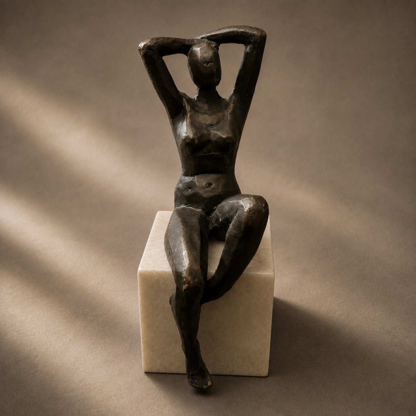 Pair of Vintage Bronze Figures on Marble Bookends