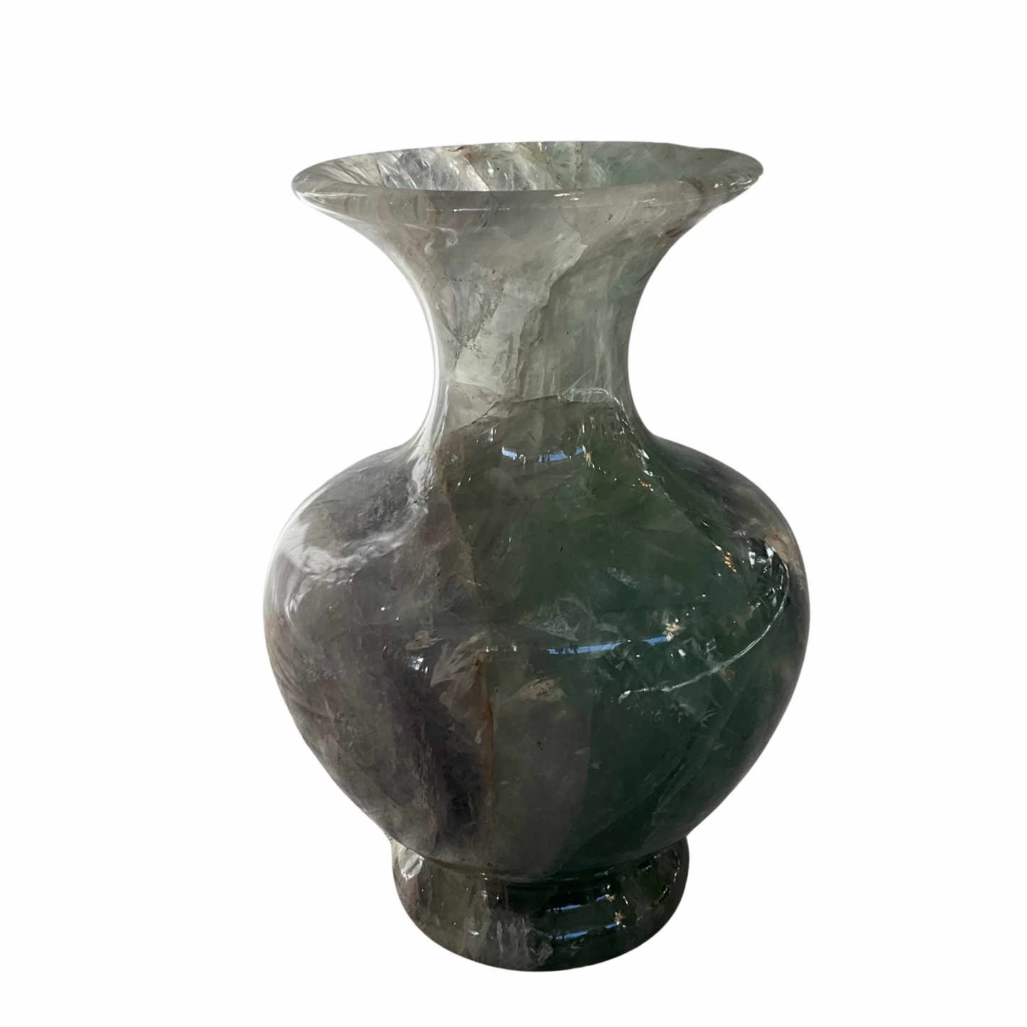 Fluorite Crystal Decorative Carved Vase