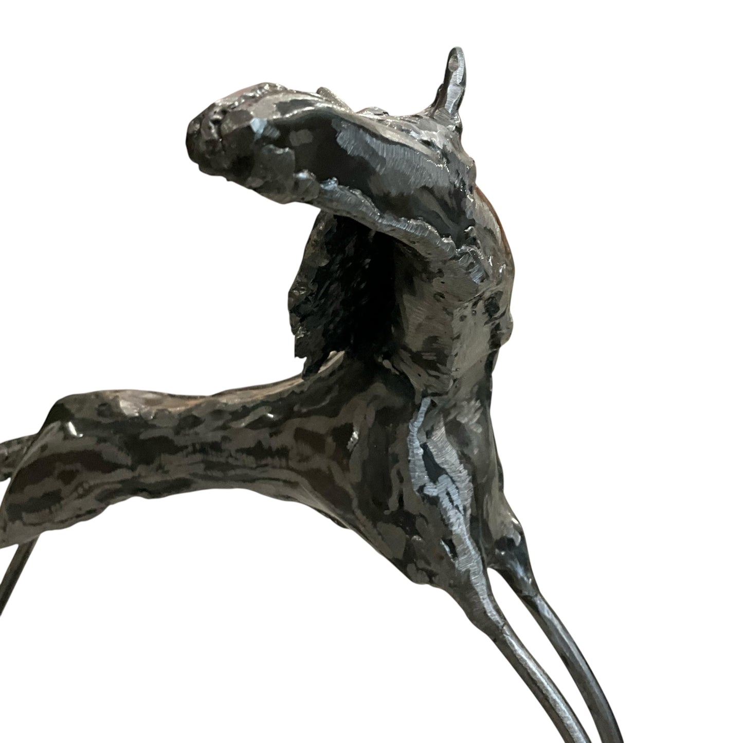 Vintage Surrealist Abstract Metal Horse Sculpture