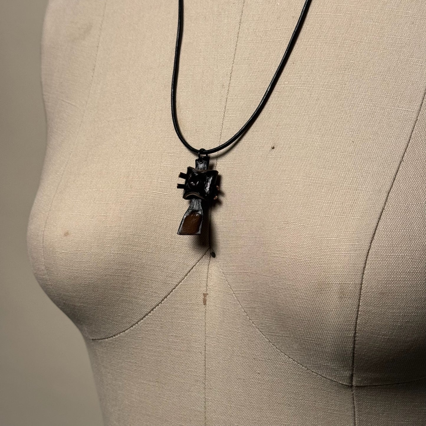 Hand Made Kelp Charm on Leather necklace