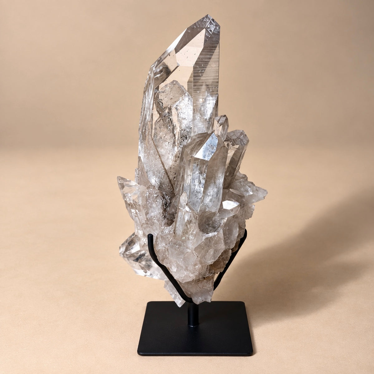 Quartz Crystal Generators Cluster on Metal Stand