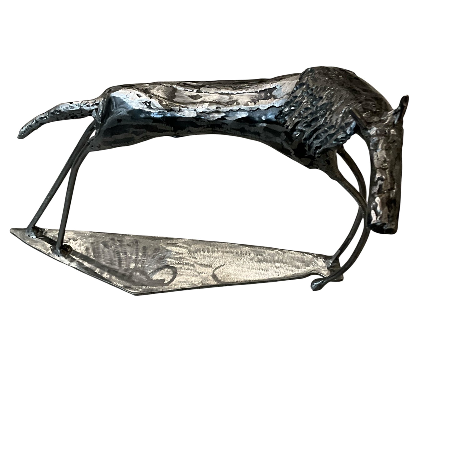 Vintage Surrealist Abstract Metal Horse Sculpture